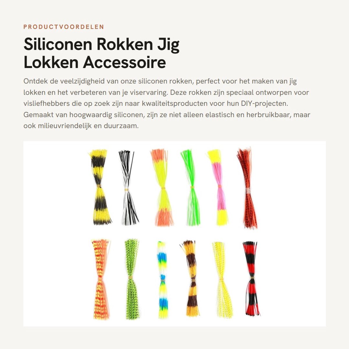 Dailygoods- Siliconen Lokken 600 Strengen - Kunstaas Set - Vervanging voor DIY Spinnerbaits - Herbruikbaar - Milieuvriendelijk - Zacht en Elastisch
