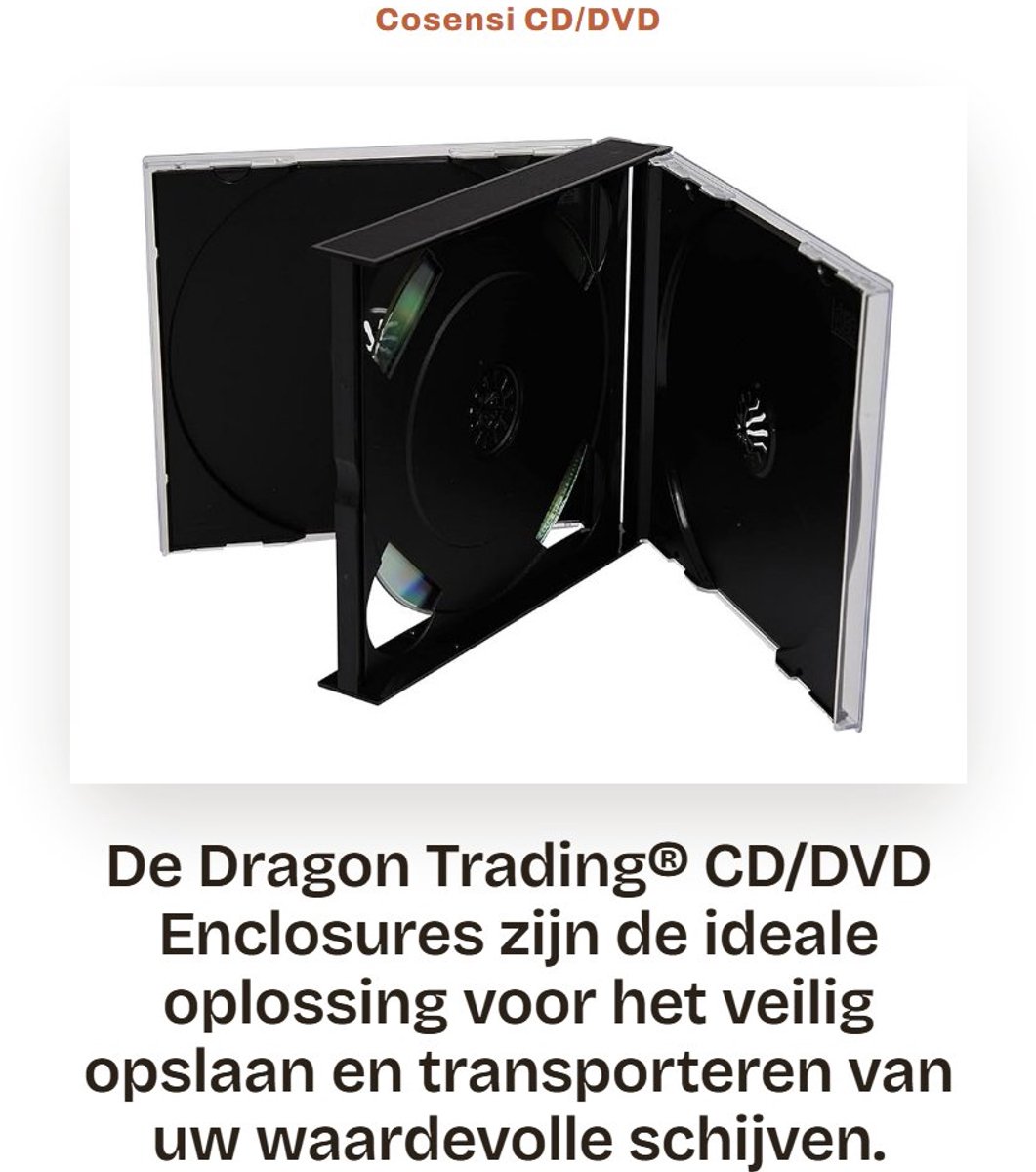 Dailygoods- CD/DVD Behuizing 25 mm - Pack van 10 - 3-Lagen - Zwart - Opbergoplossing - Geschikt voor 3 Schijven - Cd/dvd Hoes
