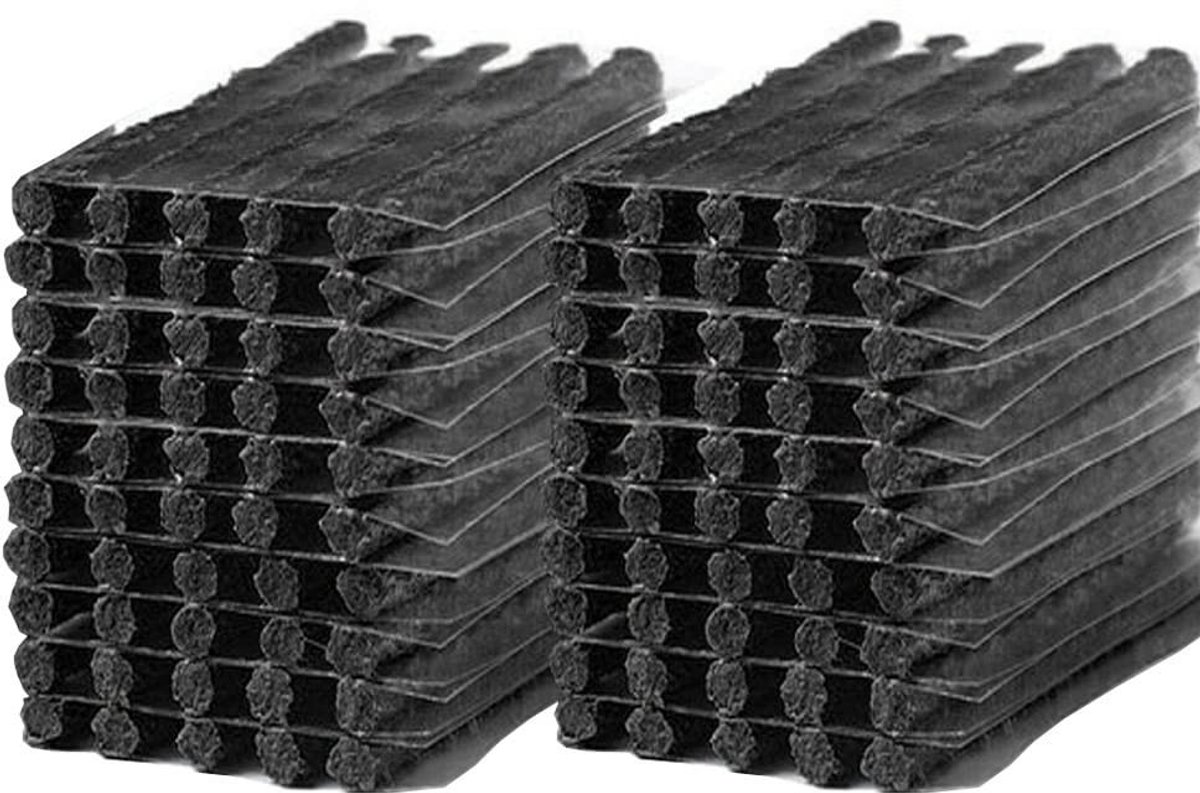 Dailygoods- Reparatiestrepen 100 mm - Bandenreparatieset - Banden reparatie set - Snelle reparatie - Zwart - Hoogwaardige kwaliteit - Bandenreparatie