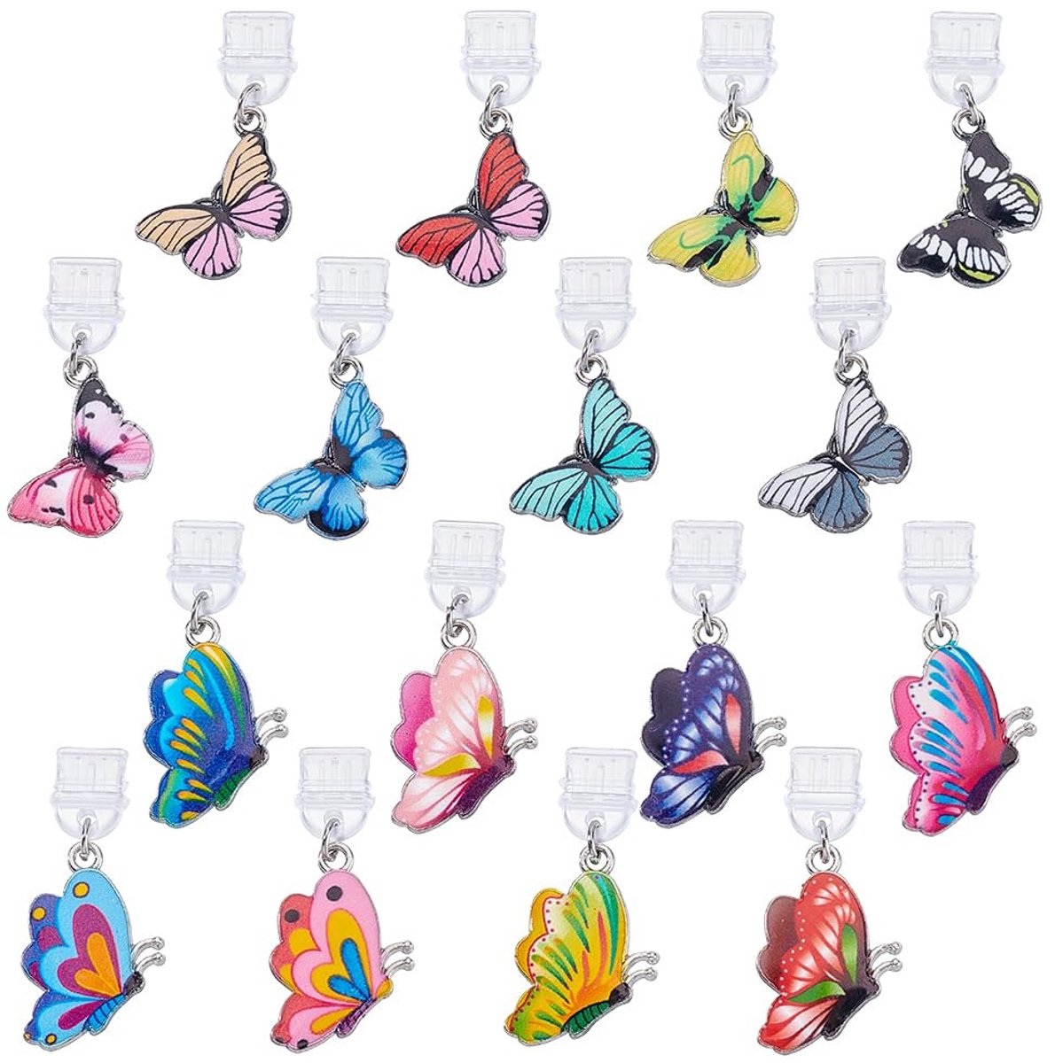 Dailygoods- Stofstekkers Elegant Vlinderontwerp - Telefoonaccessoires - Oplaadpoort Charm - Handgemaakte Geschenken - Bescherming tegen Stof - Unieke Stijl - Telefoonaccessoire