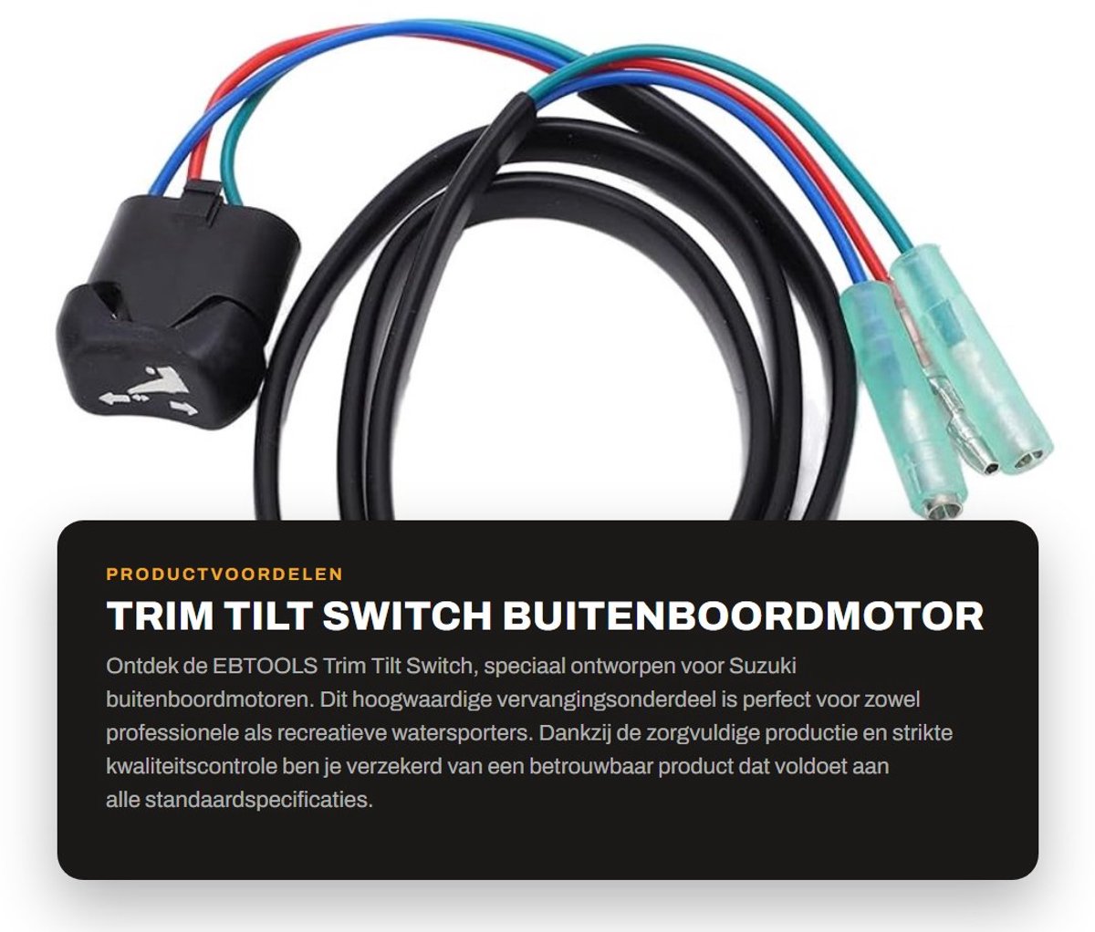 Dailygoods- Trim Switch Professionele Vervanging - Tilt Switch - ABS Materiaal - Voor Suzuki Buitenboordmotor - Kwaliteitscontrole - Directe Vervanging - Schakelaar