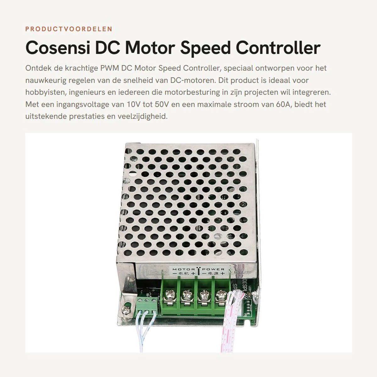 Dailygoods - DC Motor Speed Controller - Snelheidsregeling - Vooruit/achteruit - 10V-50V - 40A - Ideaal voor motorbesturing - Geschikt voor divers...