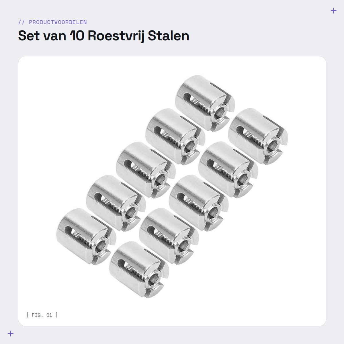 Dailygoods- Kabelklem 10 Stuks - Roestvrij Staal - Kruiskabelklem - Klem Sluiting - Voor Indoor Kabel Reling - Hoogwaardige Kwaliteit - Kabelclip