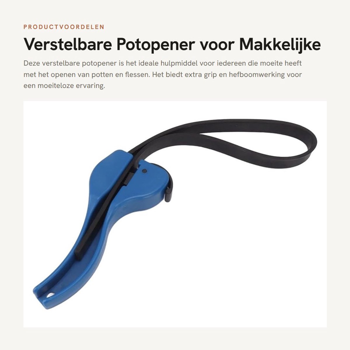 Dailygoods- Potopener Verstelbaar - Potopener voor Senioren - Dekselopener - Pottenopener voor Zwakke Handen - Antislip Grip - Schokbestendig Handvat