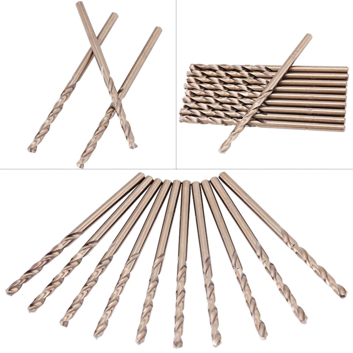 Dailygoods cobalt boorbit - 10 stuks - Hoogwaardige kwaliteit - 1-5 mm - Voor roestvrij staal - Ideaal voor metaalbewerking
