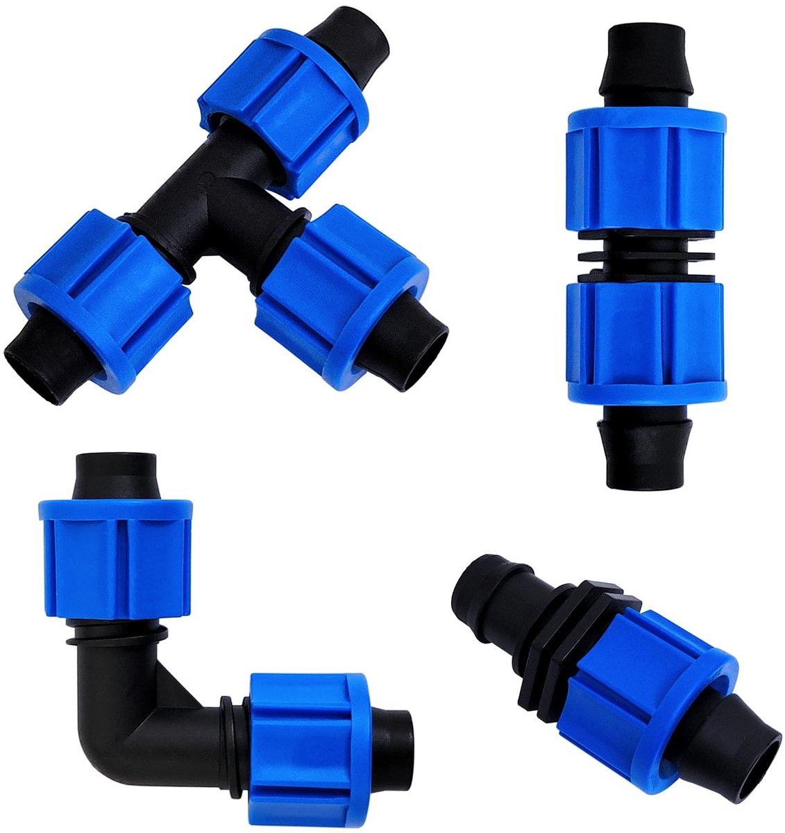 Dailygoods- Druppelirrigatie Koppeling 40 Stuks - Blauwe Connector - Drukbestendig - Lekbestendig - Universele Fitting - Geschikt voor Tuinbedden - Irrigatiekoppeling