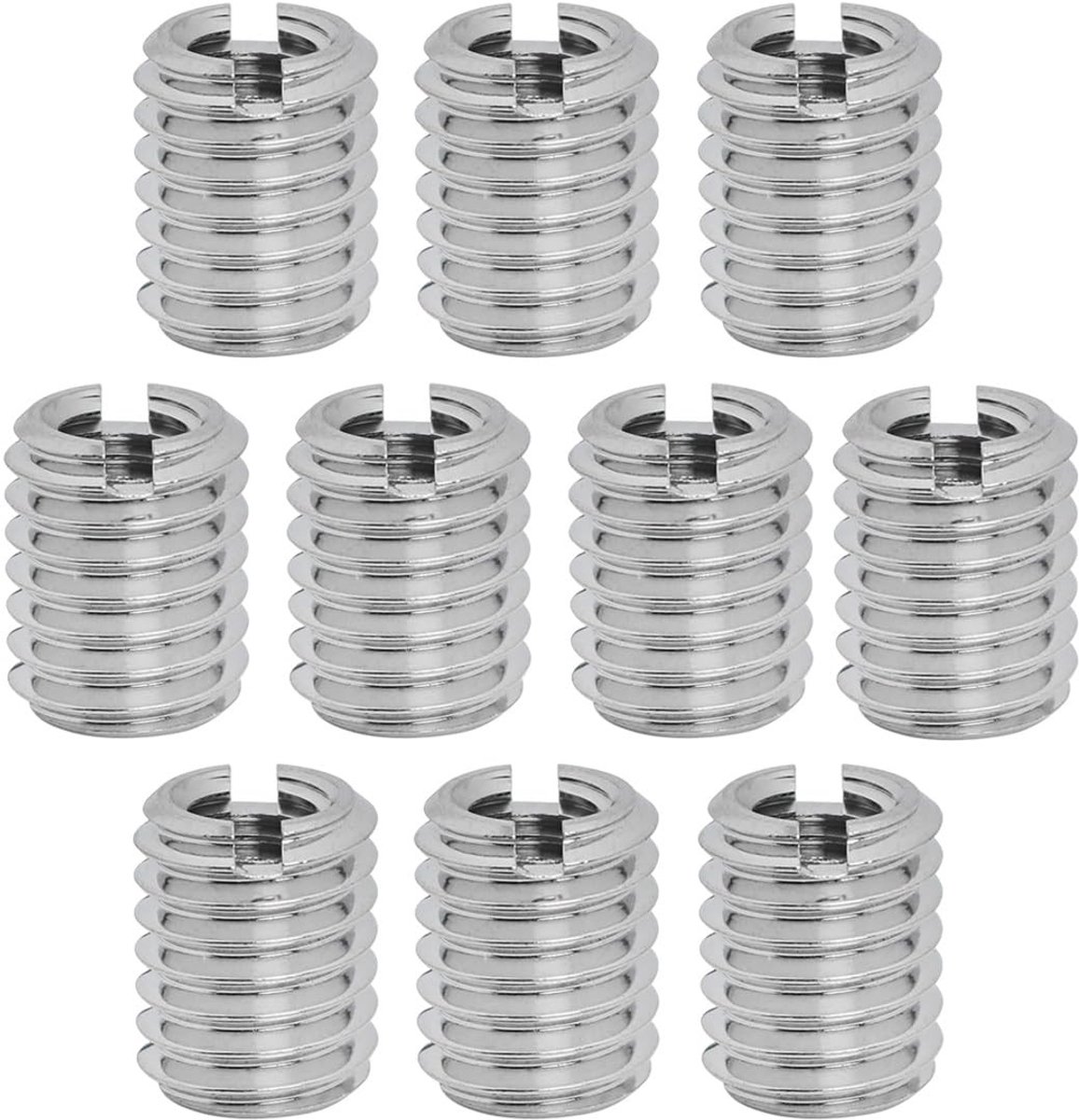 Dailygoods- Schroefdraadbus 10 Stuks - Roestvrij Staal - M8/M6 - Hoogwaardige Kwaliteit - Duurzaam - Nauwkeurige Afwerking - Lengte 15 mm - Schroefdraadinzet