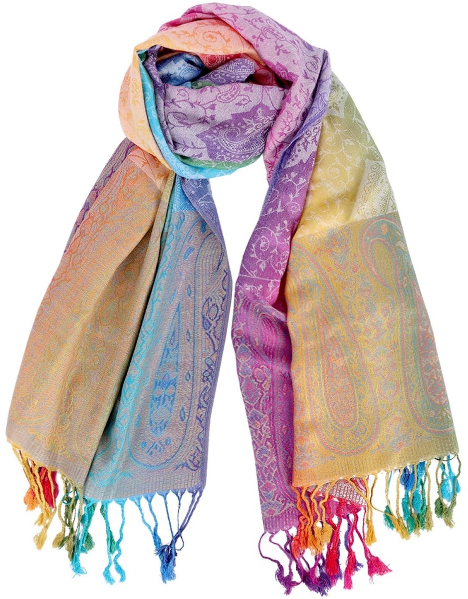Dailygoods- Sjaal Dames Warm - 70 x 180 cm - Etnische Sjaal - Katoenen Sjaal - Modieus Design - Perfect Cadeau - Pashmina
