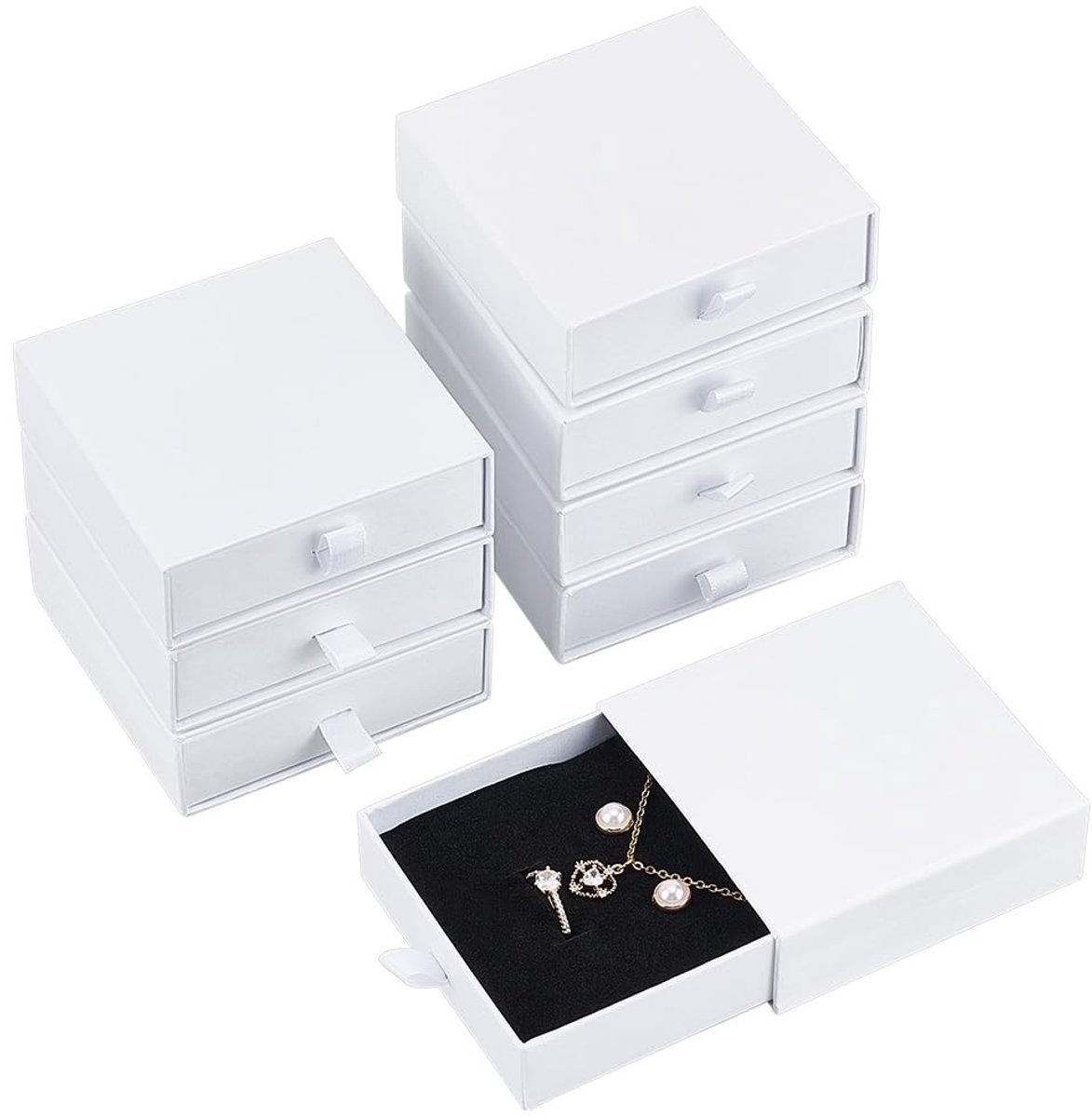 Dailygoods - 8 Pack Kartonnen Sieraden Dozen 9x9x3cm voor Armbanden, Oorbellen en Kettingen