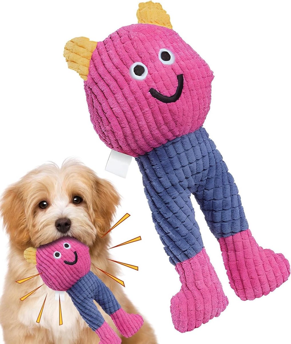 Hondenspeeltje Piepend - Kauwspeeltje Hond - Interactief Spel - Bobbelige Textuur - 10L x 6B x 23H cm - A