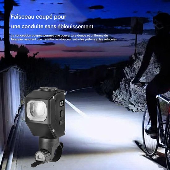 VHV - Scooter Fietsverlichting Voorlicht - Waterdichte LED Koplamp voor Fiets en Step - 2000 lumen, 8 lichtstanden, waterbestendig ontwerp - voor Fiets, Elektrische Step, Skateboard en Avondritten — afbeelding 2