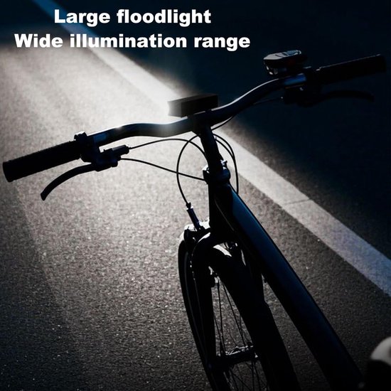 VHV - Solar fietsverlichting - fiets voorlicht met claxon - oplaadbaar LED fietslicht USB oplaadbaar met claxon - voor mountainbike, e-bike en avondritten — afbeelding 4