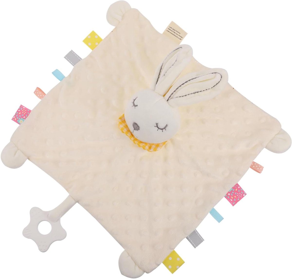 Knuffeldoekje Konijn - Troostspeeltje Baby - Baby Comfort - Zacht Materiaal - 28x28CM - Wit