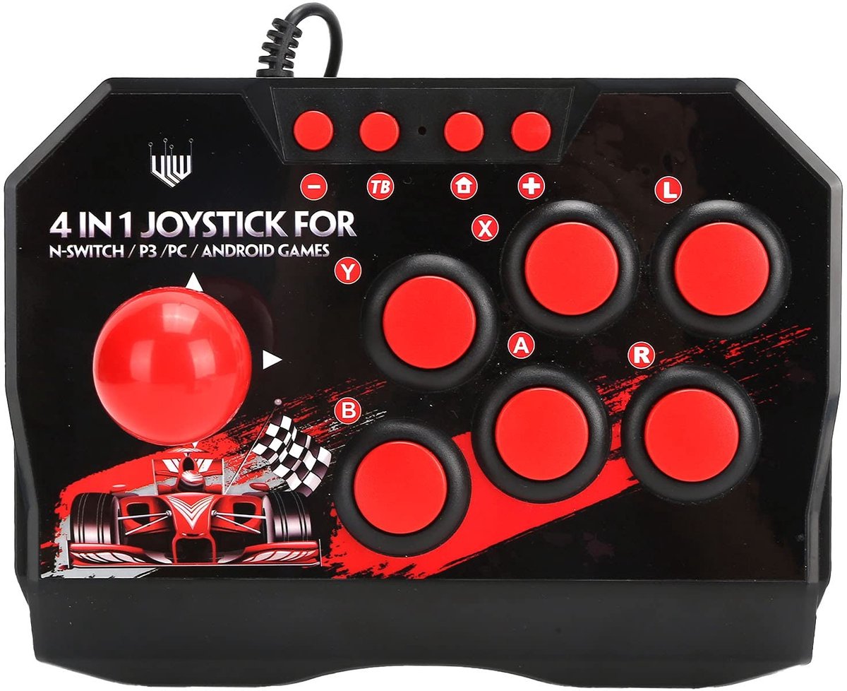 Universal Nostalgia Arcade Fight Stick - Bedraad Joystick voor PS3, Switch en PC