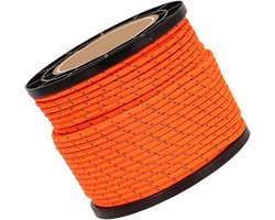 Reflecterende Tenttouw - Stormlijn Touw - Kamperen Zichtbaarheid - Zeer Reflecterend Ontwerp - 50 Meter - Oranje
