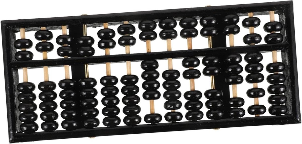 Telraam Kinderen - Abacus Wiskunde - Rekenen Leren - 13 Cijfers Staven - 28.5 x 12 cm - Zwart