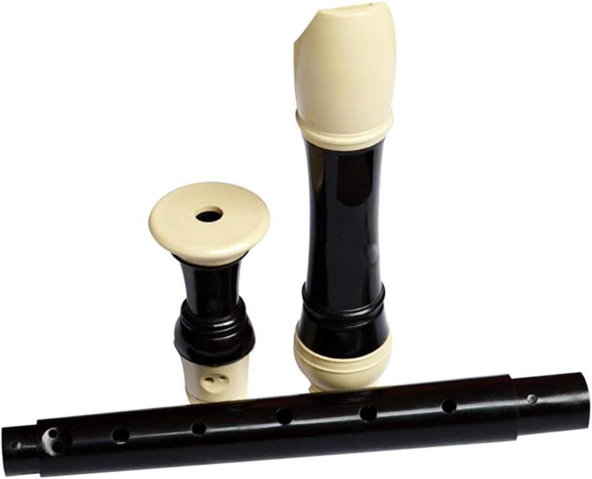 Alt Blokfluit - 8-gaats Fluit - Muziek Leren Spelen - Driedelige Structuur - 35 cm - Zwart