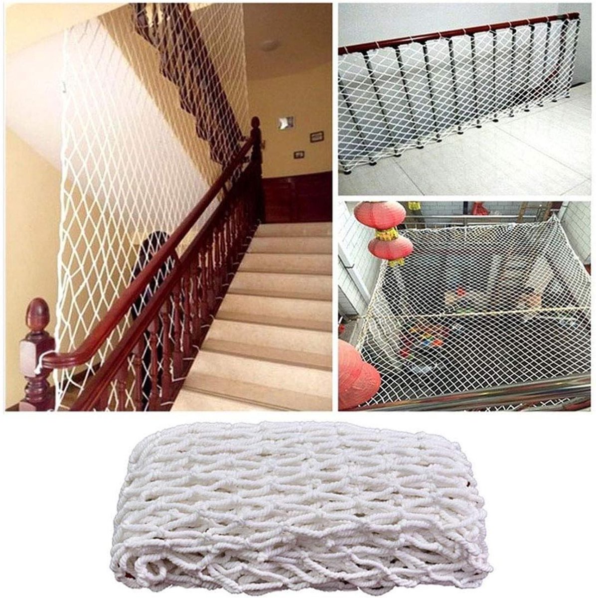 Veiligheidsnet - Huisdier net - Huisdier veiligheid - Handgemaakt geweven - 4x8m - Hennep touw