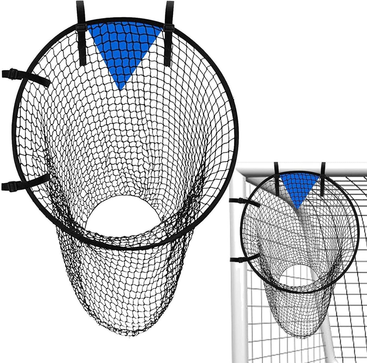 Voetbal Trainingsnet - Schoppen Net Oefenen - Voetbalvaardigheden Verbeteren - Snelle Installatie - 60 cm Diameter - Zwart