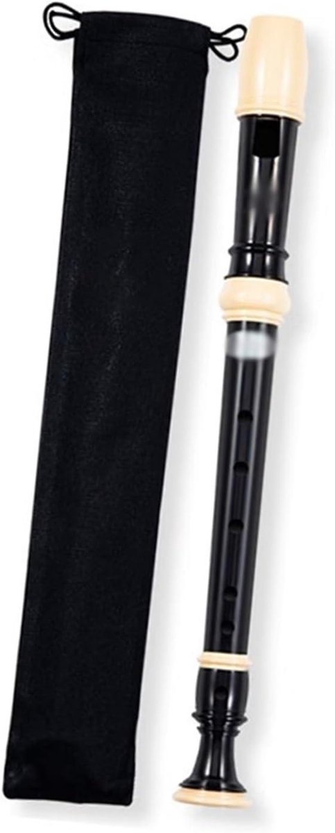 Studenten Blokfluit - Beginners Recorder - Muziek Leren Spelen - 6 Gaten Ontwerp - 35 cm - Zwart