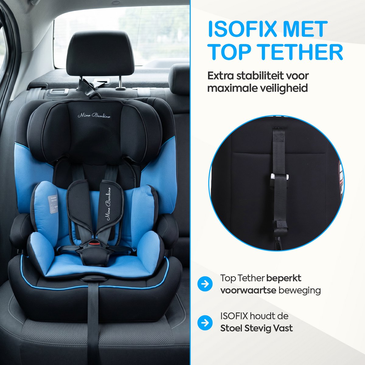 Mino Bambino i-Size Autostoel - Isofix - Blauw thumbnail 6