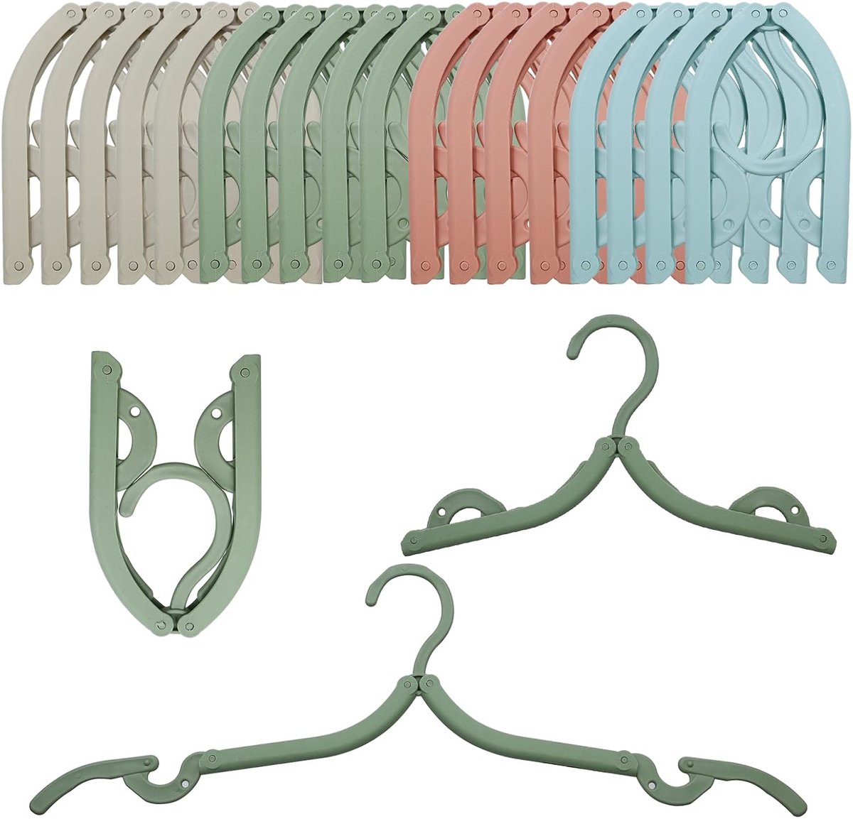 Opblaasbare Kledinghangers - Reishangers - Ruimtebesparend - Anti-slip - Voor Drogen van Wasgoed op Reis - Compact - Set van 18 - 4 kleurs - van Imperatoris