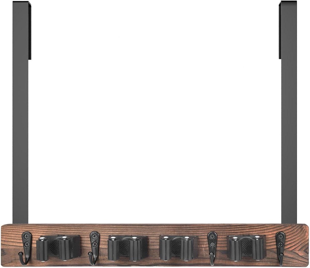Wandhouder Bezem Dweil - Gereedschapshouder Ophanging - Huishoudelijke Organisatie - Rubberen Rollen Grip - 6.7D x 7B x 6.7H cm
