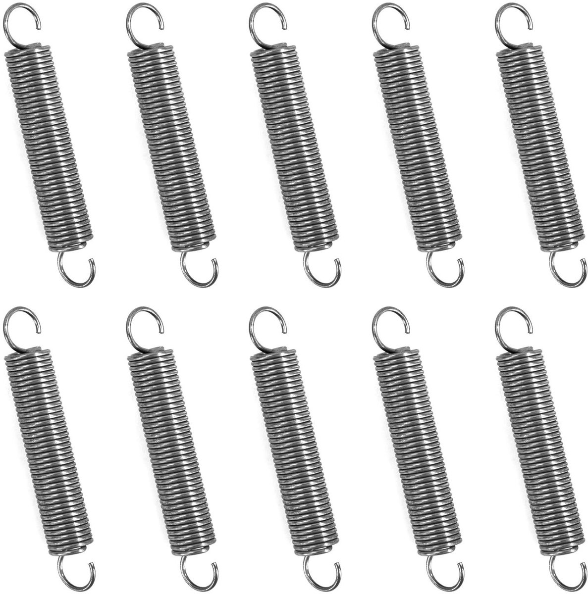 Trekveren met Haken - Spanveren Verlengveren - Buitenactiviteiten - Roestvrij Staal 304 - 60 mm - Zilver