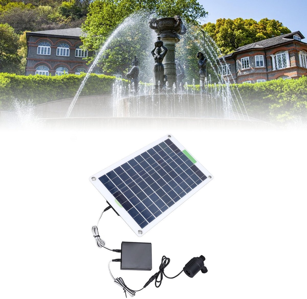aladdien - Zonne-waterpomp - Professionele Fonteinpomp - Duurzaam en Energiezuinig - 16,4FT Maximale Hefhoogte - Geschikt voor Tuin en Vijver - 100W...