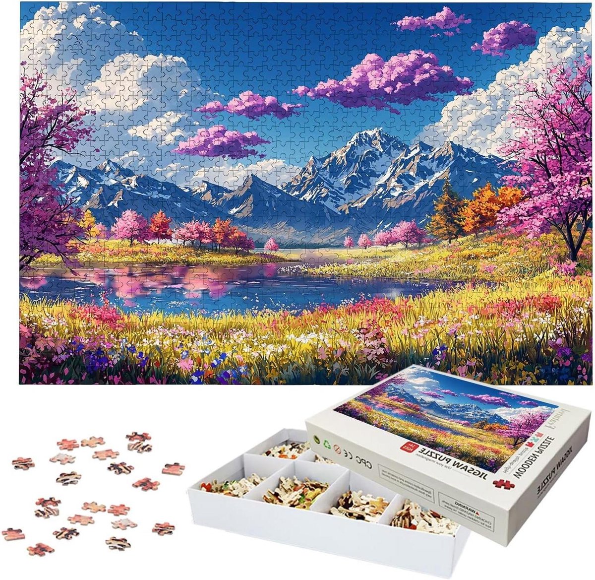 Houten Puzzel - Legpuzzel Volwassenen - Ontspanning Thuis - Lettermarkering Achterkant - 2000 Stukjes - Meerkleurig