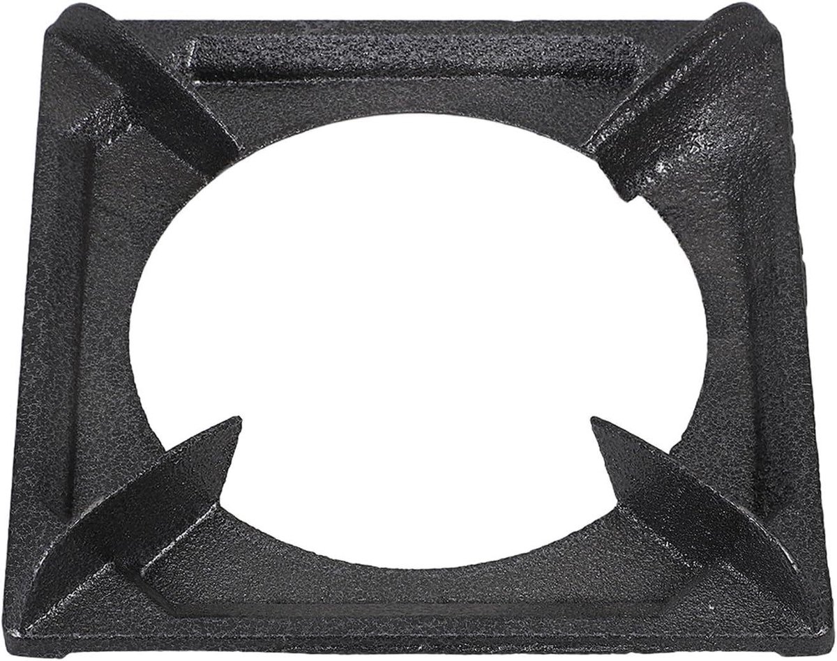 Gietijzeren Wokring Pannendrager Gasfornuis Gelijkmatige Warmteverdeling Antislip Ondersteuning 17.8 x 17.8 x 4 cm Zwart