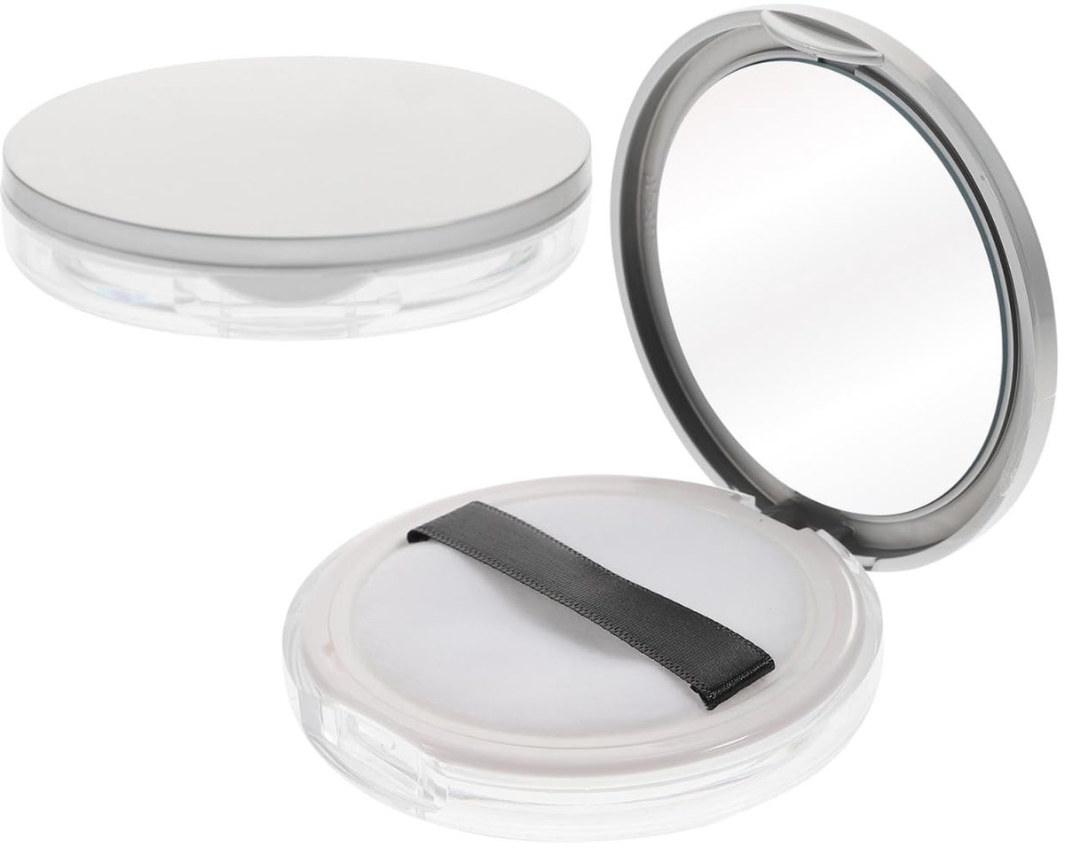 aladdien - Lege Poeder Puff Container - Draagbare Poederdoos - Met Spiegel - Kleurrijke Poedercontainer - Geschikt voor Reizen - Compact en Lichtgew..