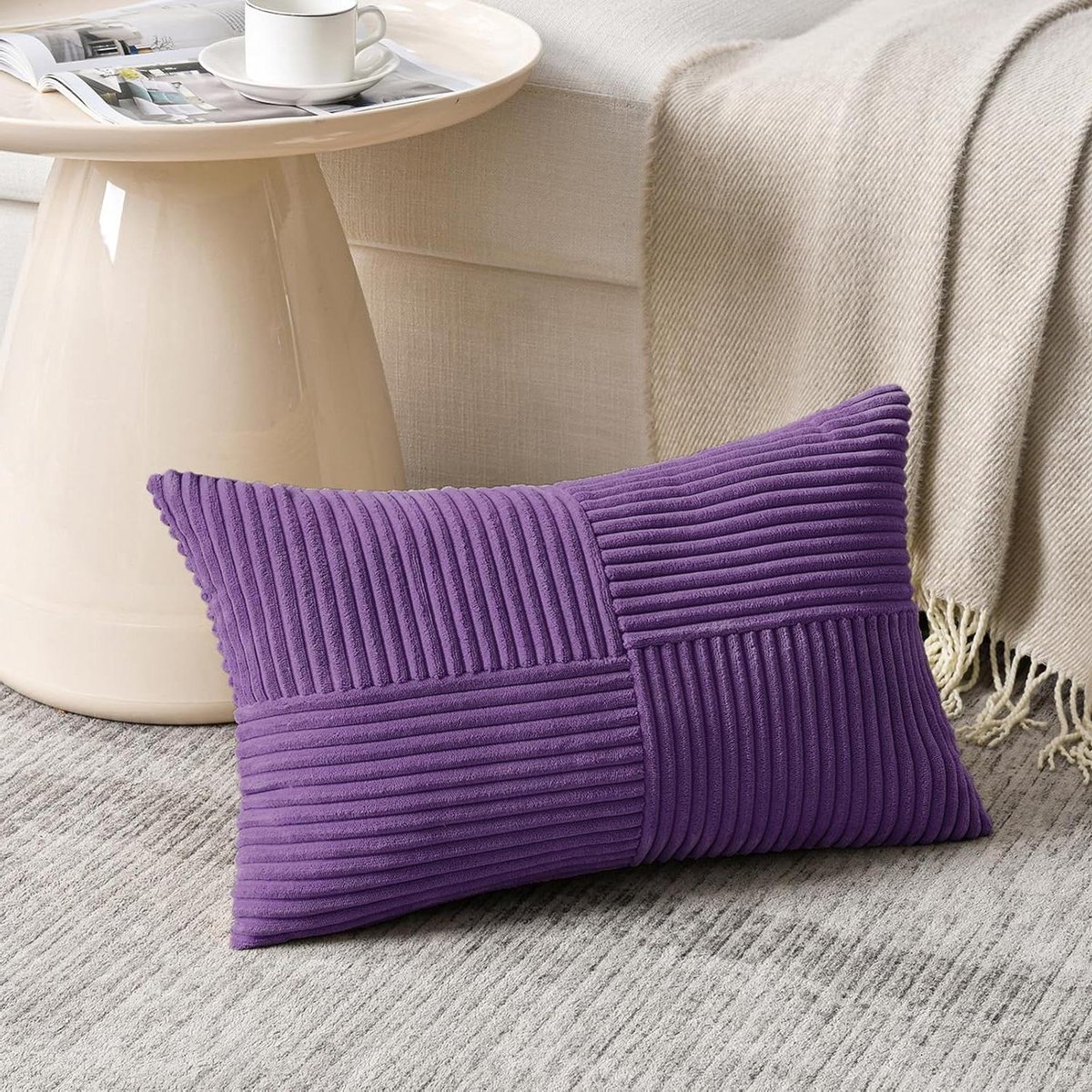 Paarse kussenslopen - Decoratief textiel - Bank en bed - Verborgen ritssluiting - 30 x 50