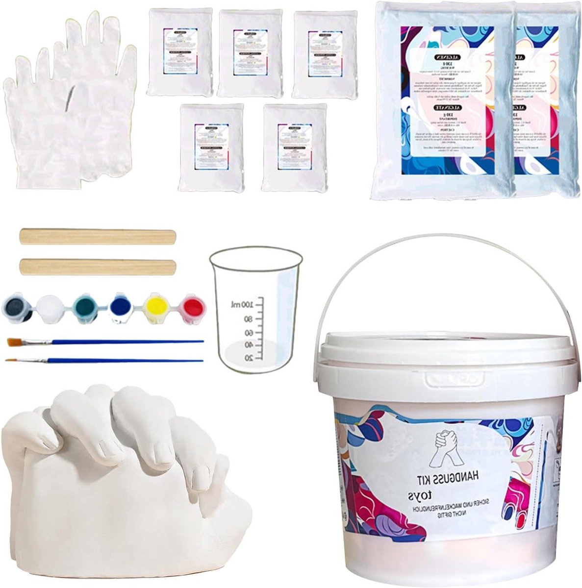 Handafdruk Set - Gips Set - Herinneringen Maken - Realistische Replica's - 16 x 16 x 15 cm - Niet gespecificeerd