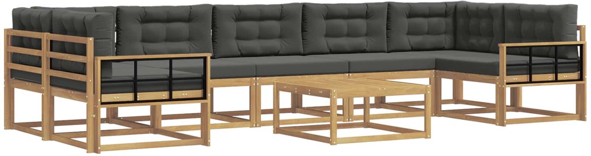 vidaXL Buiten - bank - set - 6 - st - 7-zits - Wit - en - antracietkleurig Wit en antracietkleurig