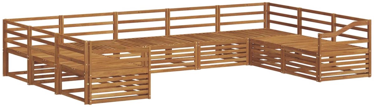 vidaXL Buiten - bank - set - 9 - st - 9-zits - Naturel - Massief - Acacia - Hout