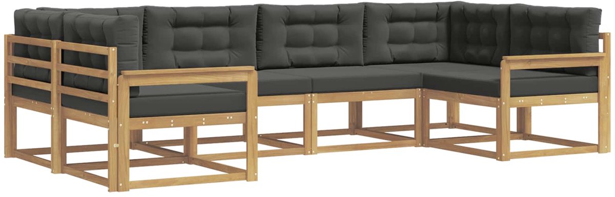 vidaXL Buiten - bank - set - 6 - st - 6-zits - Wit - en - antracietkleurig Wit en antracietkleurig