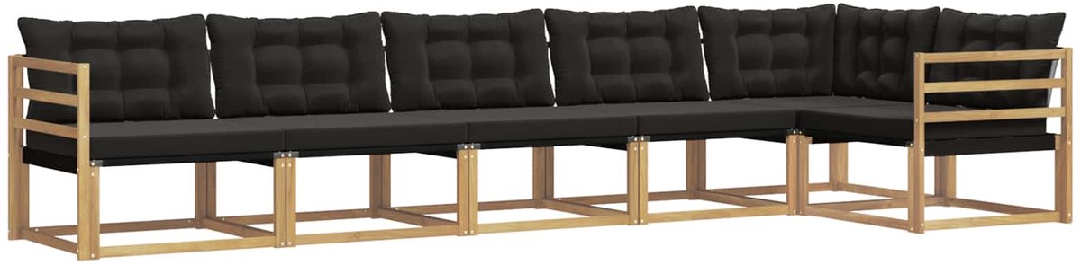 vidaXL Buiten - bank - set - 6 - st - Wit - en - zwart Wit en zwart