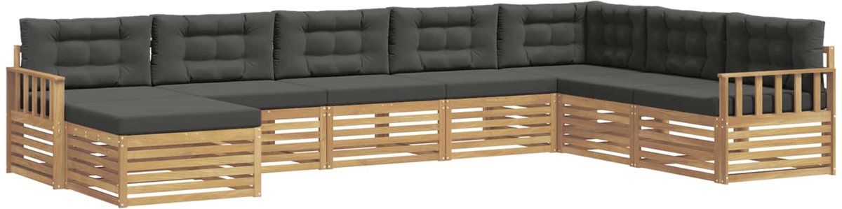 vidaXL Buiten - bank - set - 8 - st - 7-zits - Wit - en - antracietkleurig Wit en antracietkleurig