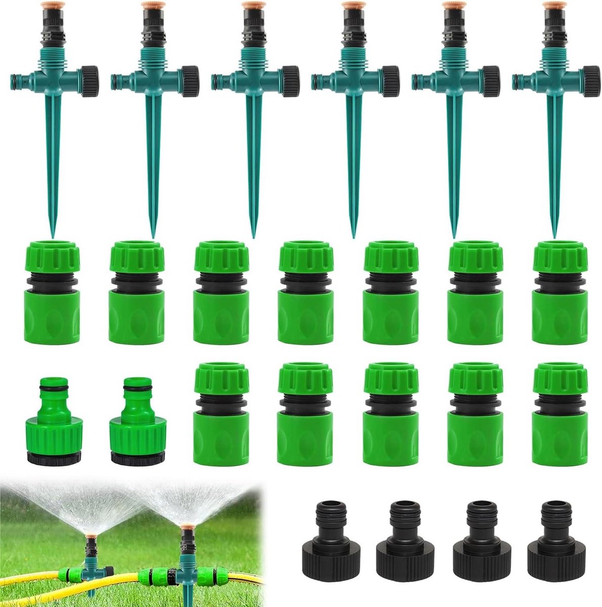 Gazonsproeier - Tuinsproeier - Gazon Irrigatie - Automatische Besproeiing - 10 x 5 x 1 cm - Grijs