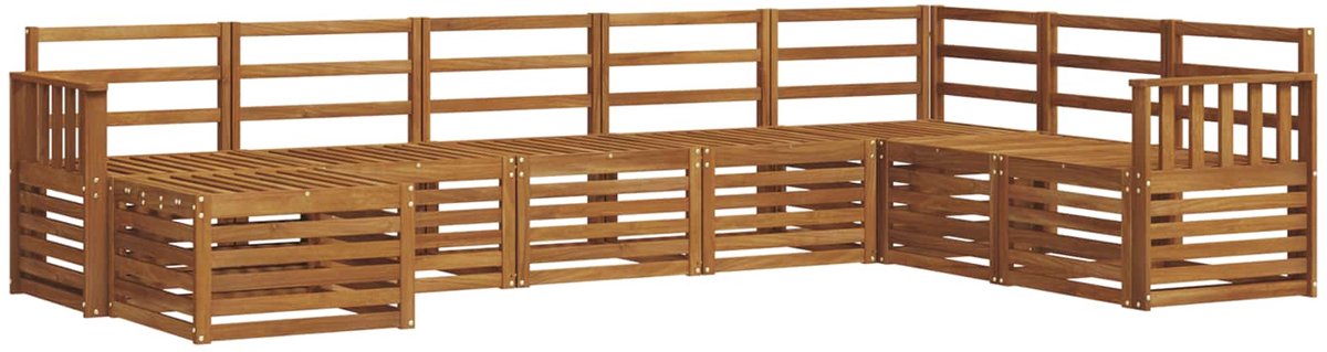 vidaXL Buiten - bank - set - 8 - st - 8-zits - Naturel - Massief - Acacia - Hout