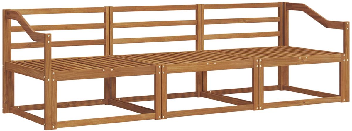 vidaXL Buiten - bank - set - 3 - st - 3-zits - Naturel - Massief - Acacia - Hout