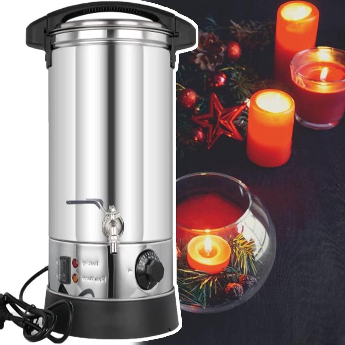 Elektrische Wax Smelter - Wax Detector - Kaarsen Maken - Temperatuurregeling - Grote Capaciteit - Zilver