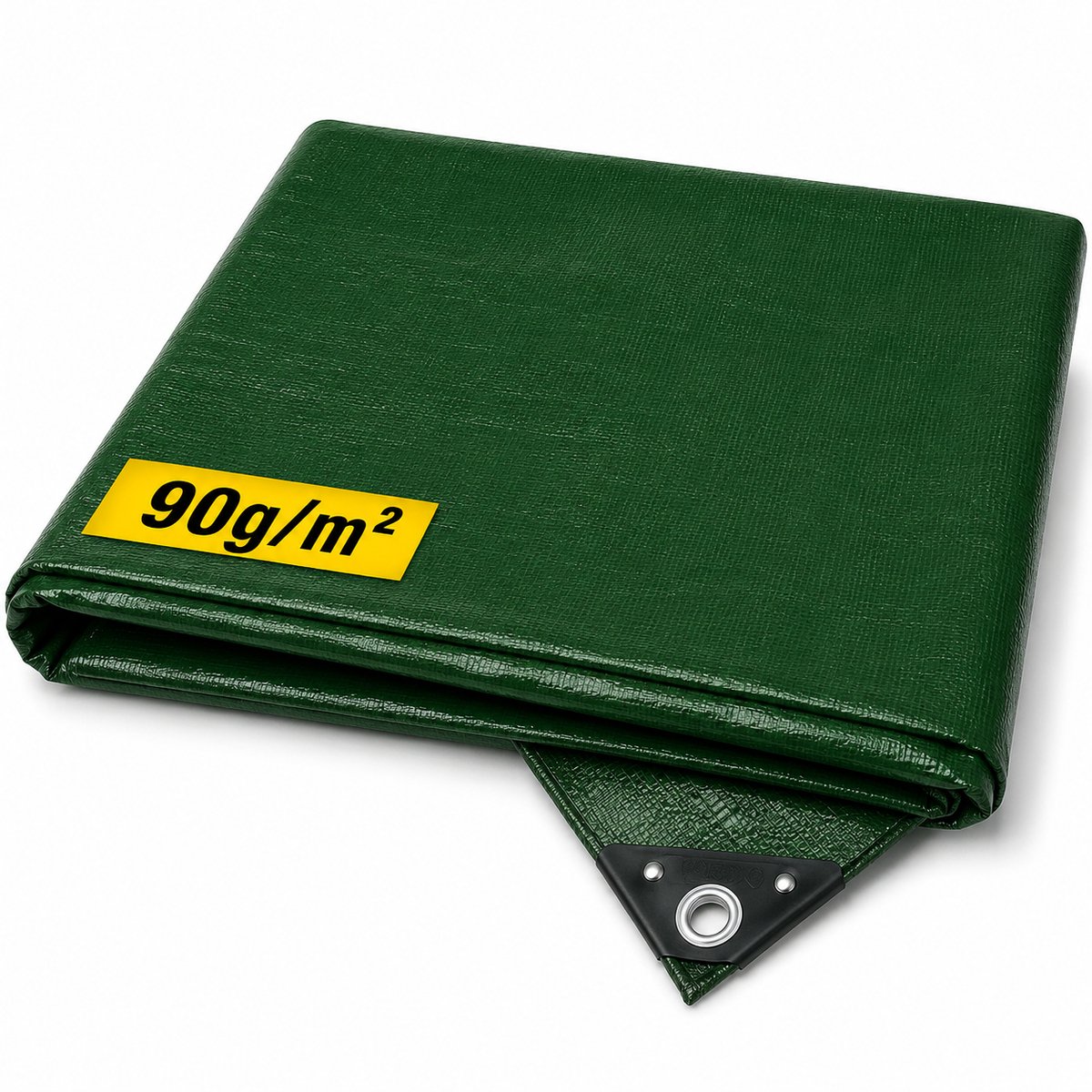 Dekzeil - 3 x 6 m – 90 g/m² – Groen - Weerbestendig, Waterdicht & UV-beschermd – Stevig Zeil voor Buiten Meubels, Aanhanger, Houtopslag of Zwembad – Grondzeil - Autohoes