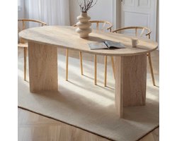 Asir - Eettafel - Travertijn - 180 x 90 x 75 cm (L x B x H)
