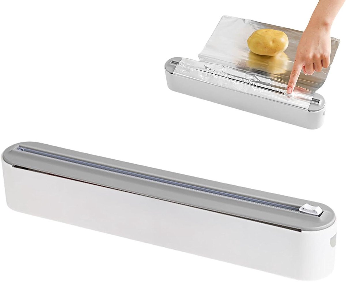 Foliedispenser - Keuken organizer - Voedsel verpakken - Magnetische bevestiging - 15-30 cm - Wit