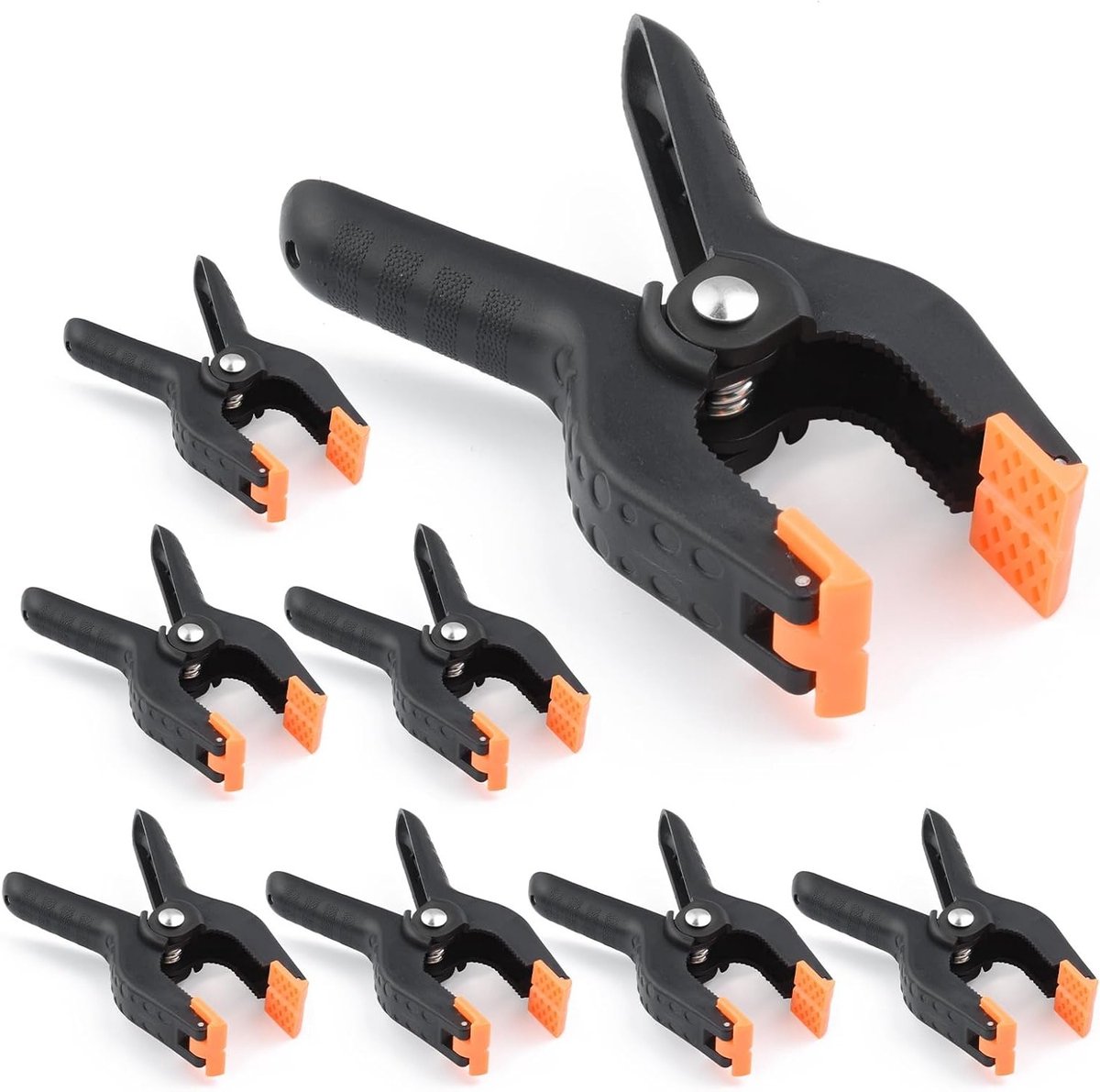 8-Pack 11.5cm Heavy Duty Nylon Klemmen met Snelle Grip en Verstelbare Jaws voor Fotostudio Achtergrond, Houtbewerking en Kunstprojecten