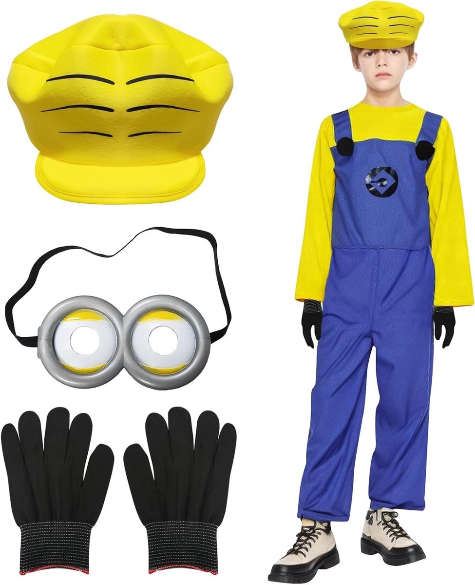 Carnavalskostuum voor Kinderen met Hoed, Bril en Handschoenen - Perfect voor Verjaardagen, Feesten en Cosplay