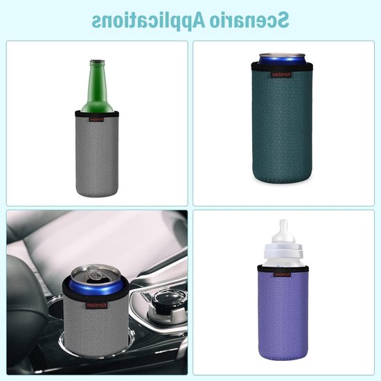 Herbruikbare geïsoleerde can cooler voor bierblikken - 6 stuks, 500ml, neopreen, antislip, 4 kleuren beschikbaar — afbeelding 4