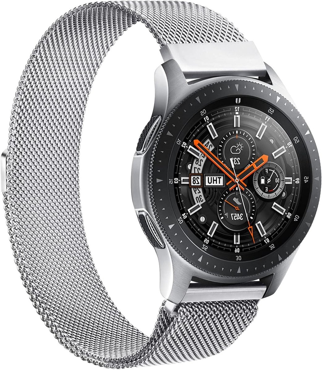22 mm RVS Horlogeband Geschikt voor Samsung Galaxy Gear S3, Garmin Vivoactive 4 en Fossil Gen 5 - Duurzame Metalen Vervangband in Zilver